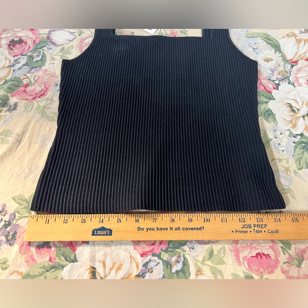 Black Ribbed Tank Top - Picture 16 of 16